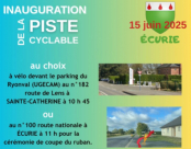 Inauguration de la piste cyclable d'ECURIE, le 15 juin 2025 à 10h45